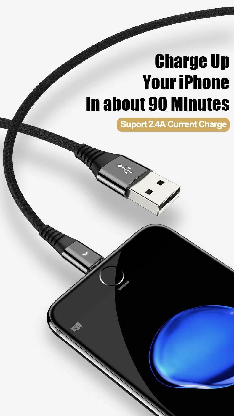 Lightning Cable with LED, iFlash 1 Foot Lightning Cable Fast Charging and Sync Charger for Apple iPhone Xs/XS Max/XR/X / 8/8 Plus / 7/7 Plus / 6S/6 Plus/SE/ 5S, iPad Pro Air Mini 2/3/4, iPod Touch 5/6