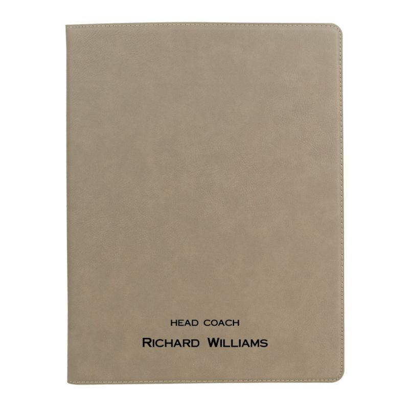 Laserable Leatherette Portfolio with Notepad, Light Brown GFT185