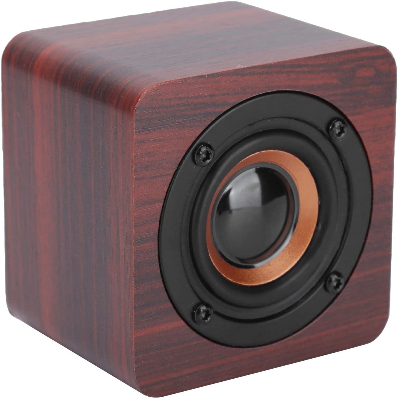 01 Wireless Wood Durable Bluetooth Speaker, Loudspeaker, 3W Lightweight for Bathroom Home(Red Wood Grain)