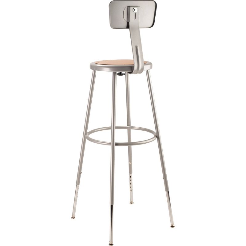 2pk Adjustable Heavy Duty Steel Stool with Backrest Gray - Hampton Collection