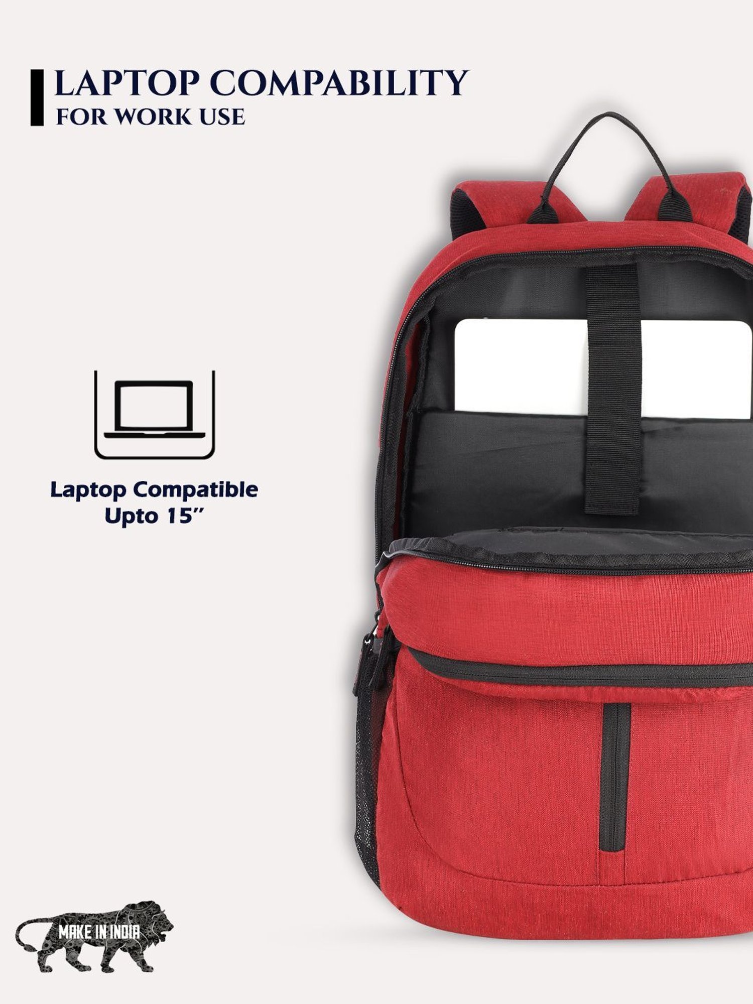 Lavie Red Medium Laptop Backpack