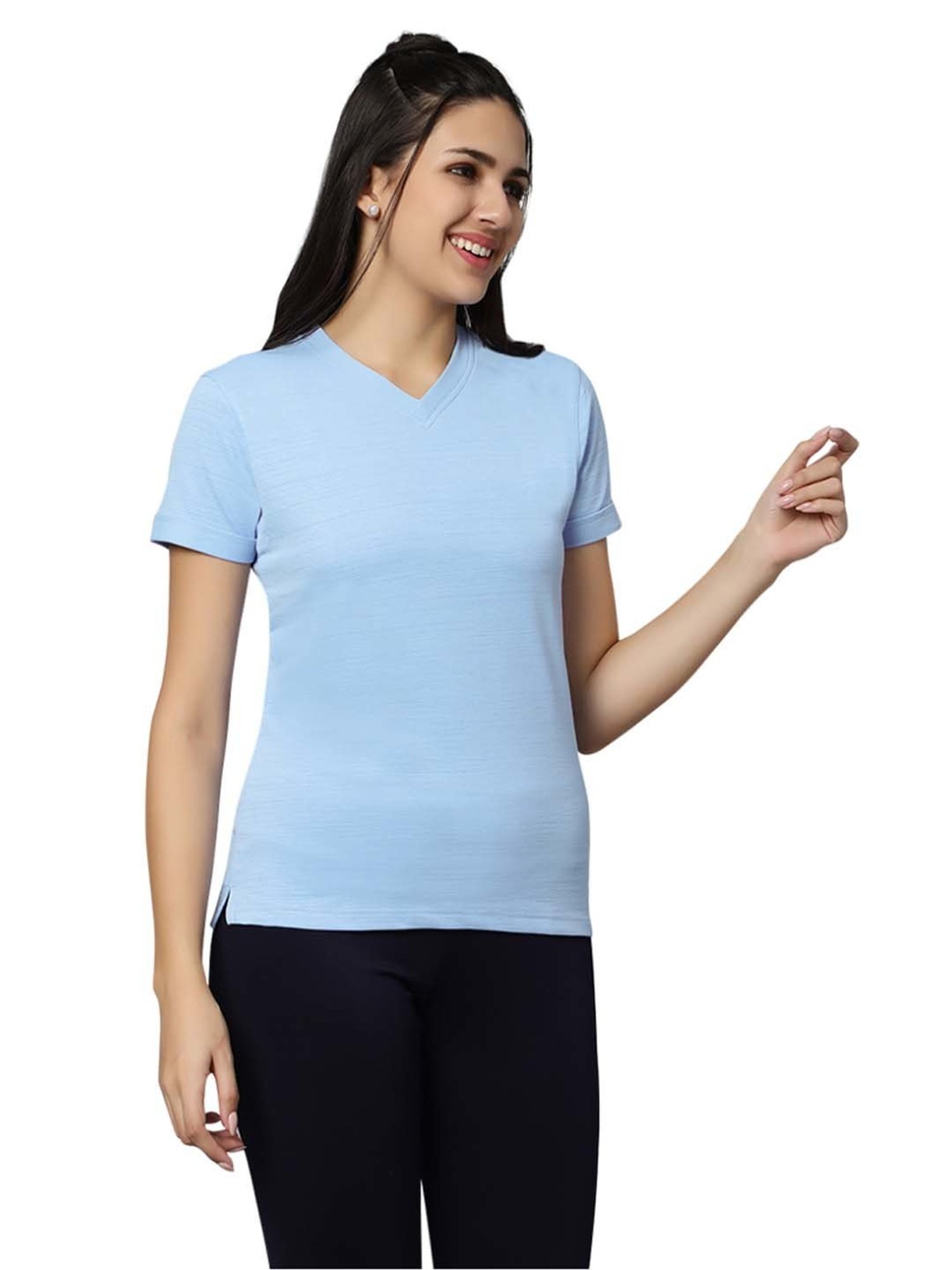 Omtex Blue Regular Fit Sports T-Shirt