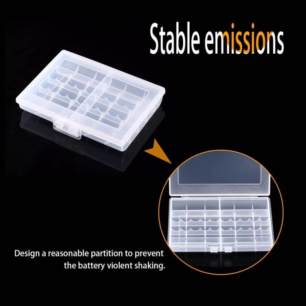 Transparent Hard Plastic Case LEISE  Batteries Storage Case Holder Storage Battery Box For 10 x AA or 14 x AAA Battery