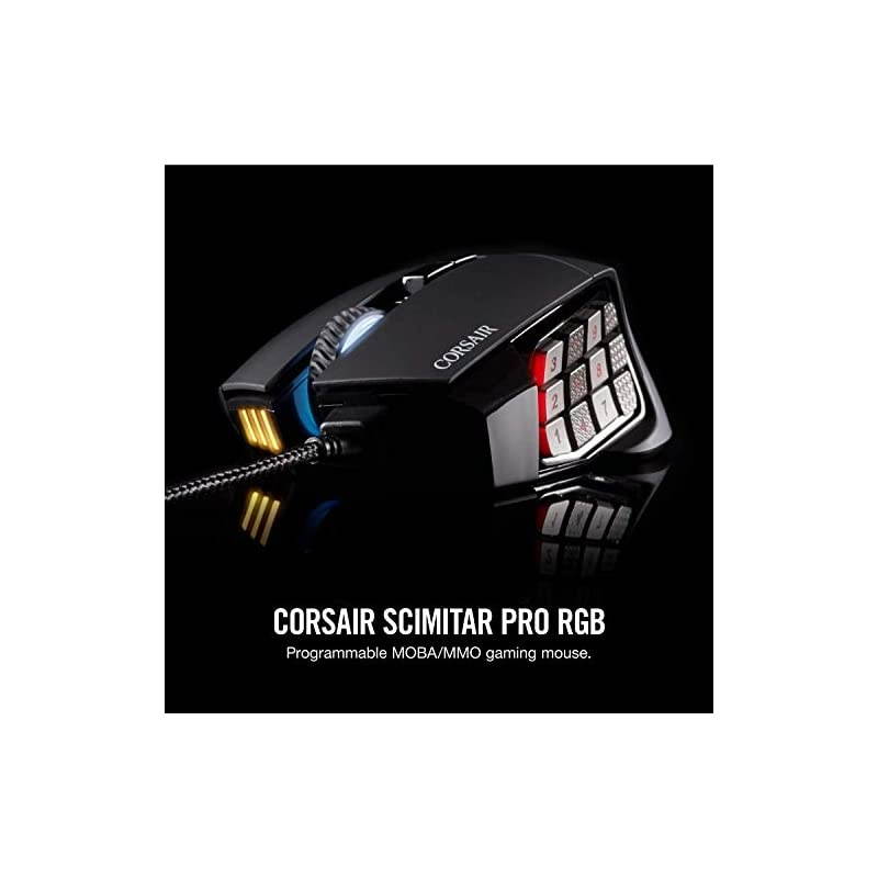Scimitar Pro RGB - MMO Gaming Mouse - 16,000 DPI Optical Sensor - 12 Programmable Side Buttons - Black (Packaging may vary)