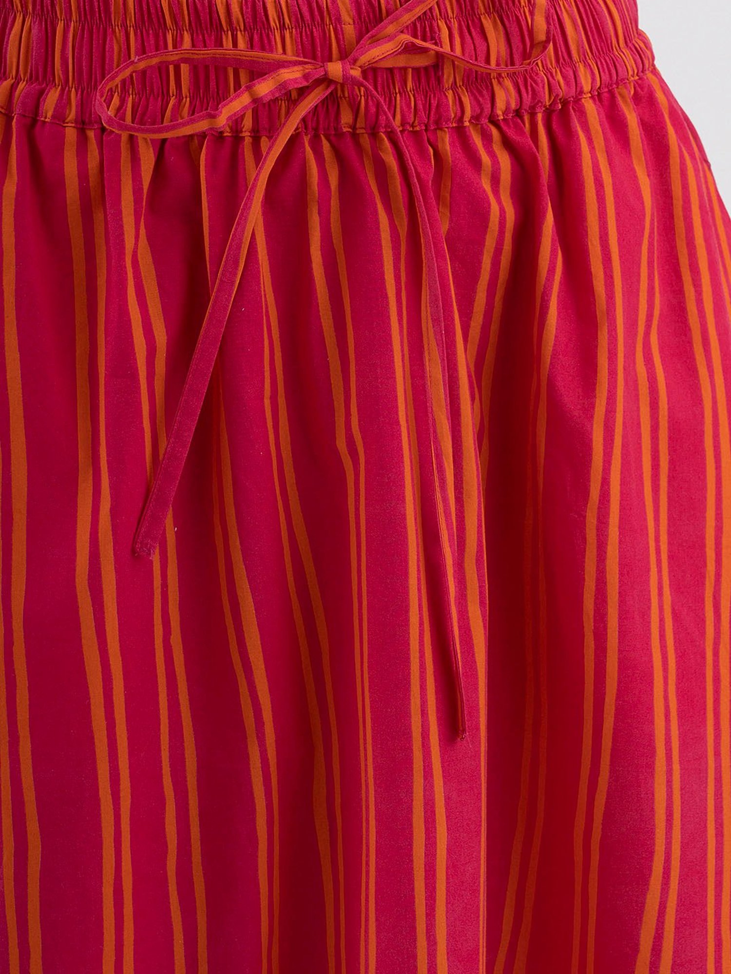 Pink Fort Pink Striped A-Line Skirt