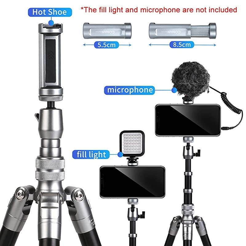 Phone Tripod  3 in 1 Camera Tripod and Selfie Stick Tripod with Bluetooth Remote 57 inch Compatible with iPhone