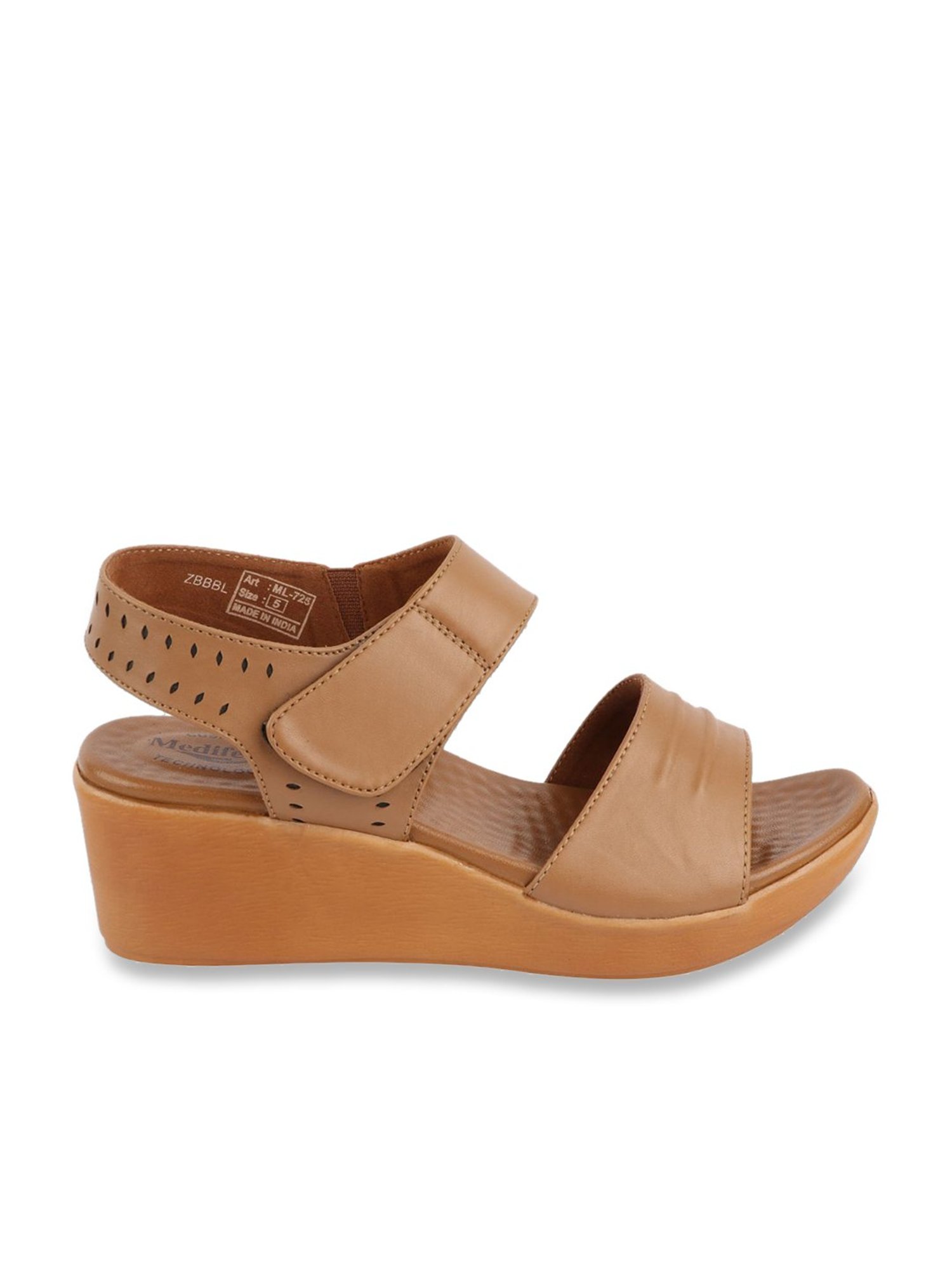 MediFeet Women's Beige Ankle Strap Wedges