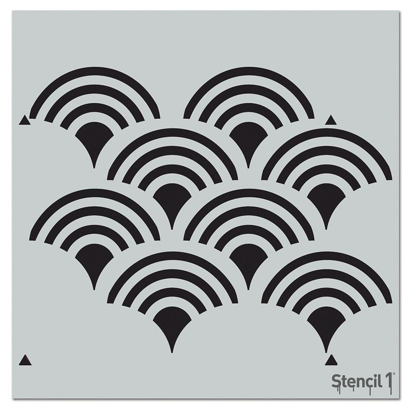 Stencil1 Scallop Repeating - Wall Stencil 11" x 11"