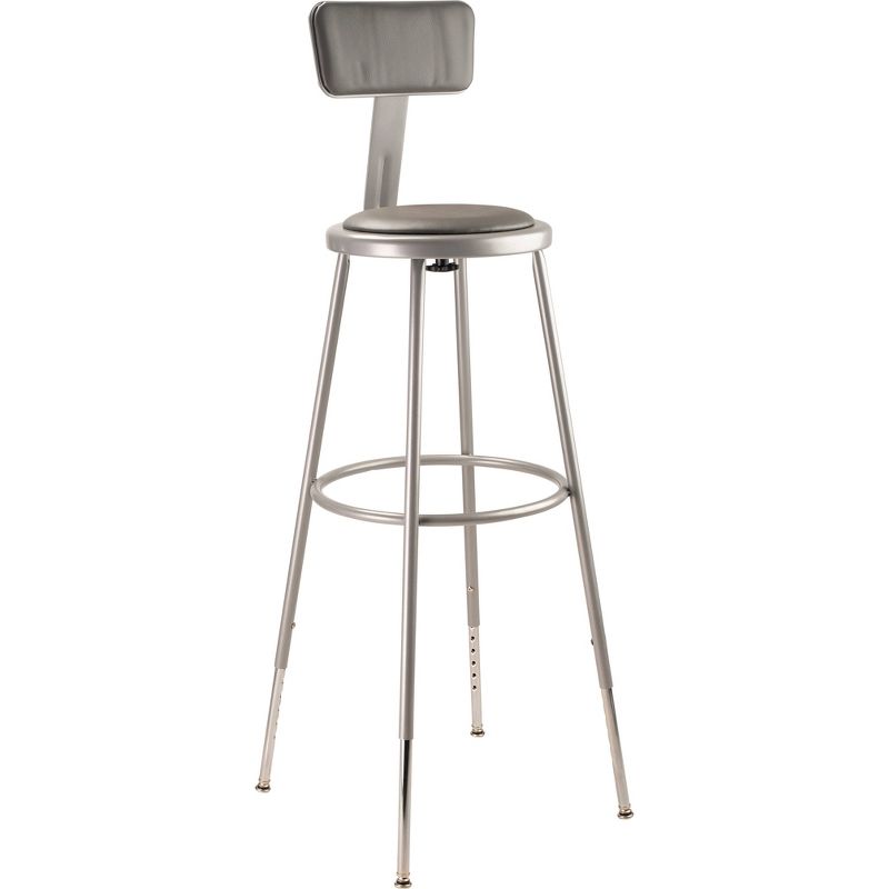 2pk Adjustable Heavy Duty Vinyl Steel Stool with Backrest Gray - Hampton Collection