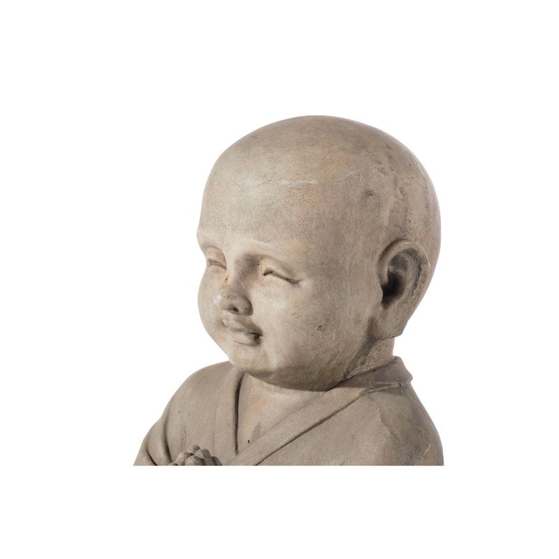 15.75&#34; Indoor/Outdoor Resin Praying Buddha Garden Statue Brown - Alfresco Home LLC