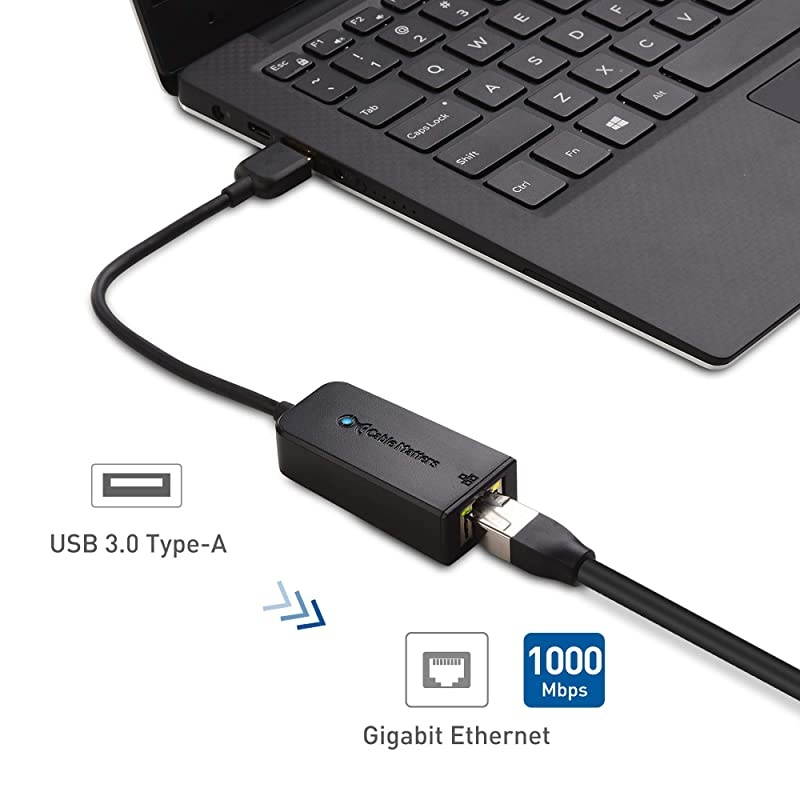 USB to Ethernet Adapter USB 30 to Ethernet Supporting 101001000 Mbps Ethernet Network in Black