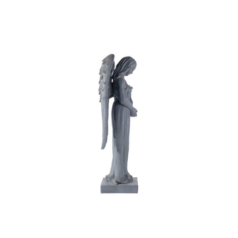 37&#34; Indoor/Outdoor Resin Standing Angel Garden Statue Gray - Alfresco Home LLC