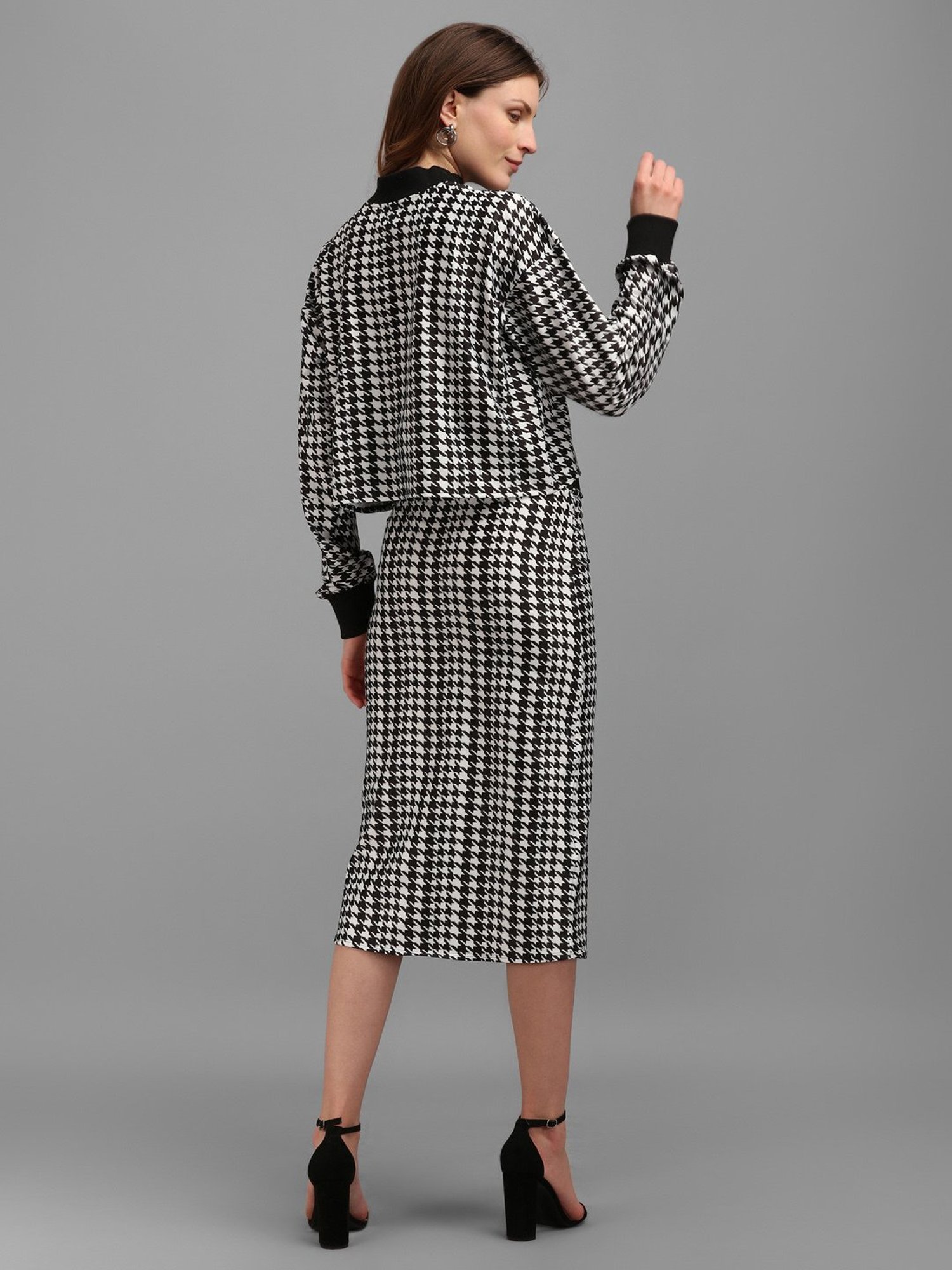 PURVAJA Black Checks Co-Ord Set