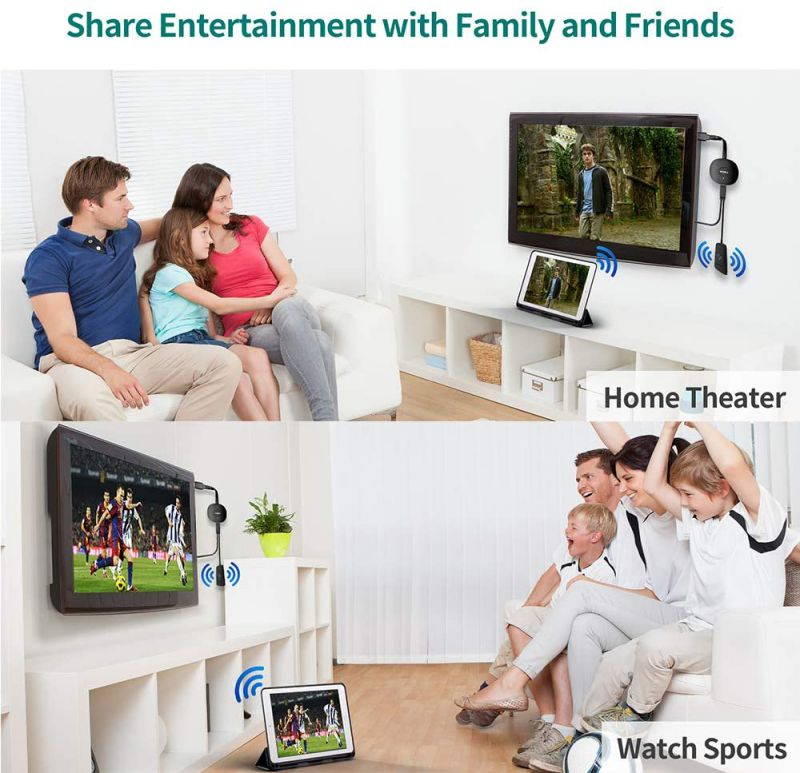 MPIO Wireless HDMI Display Dongle Adapter, 4K Wi-Fi Streaming Video Receiver for iPhone/iPad/Android/iOS/Windows/PC to HD TV/Monitor/Projector,Wi-Fi Display Adapter Support Miracast Airplay DLNA