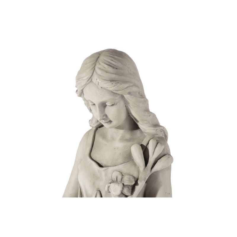 29.25&#34; Indoor/Outdoor Resin Woman with Lily Statue White - Alfresco Home LLC