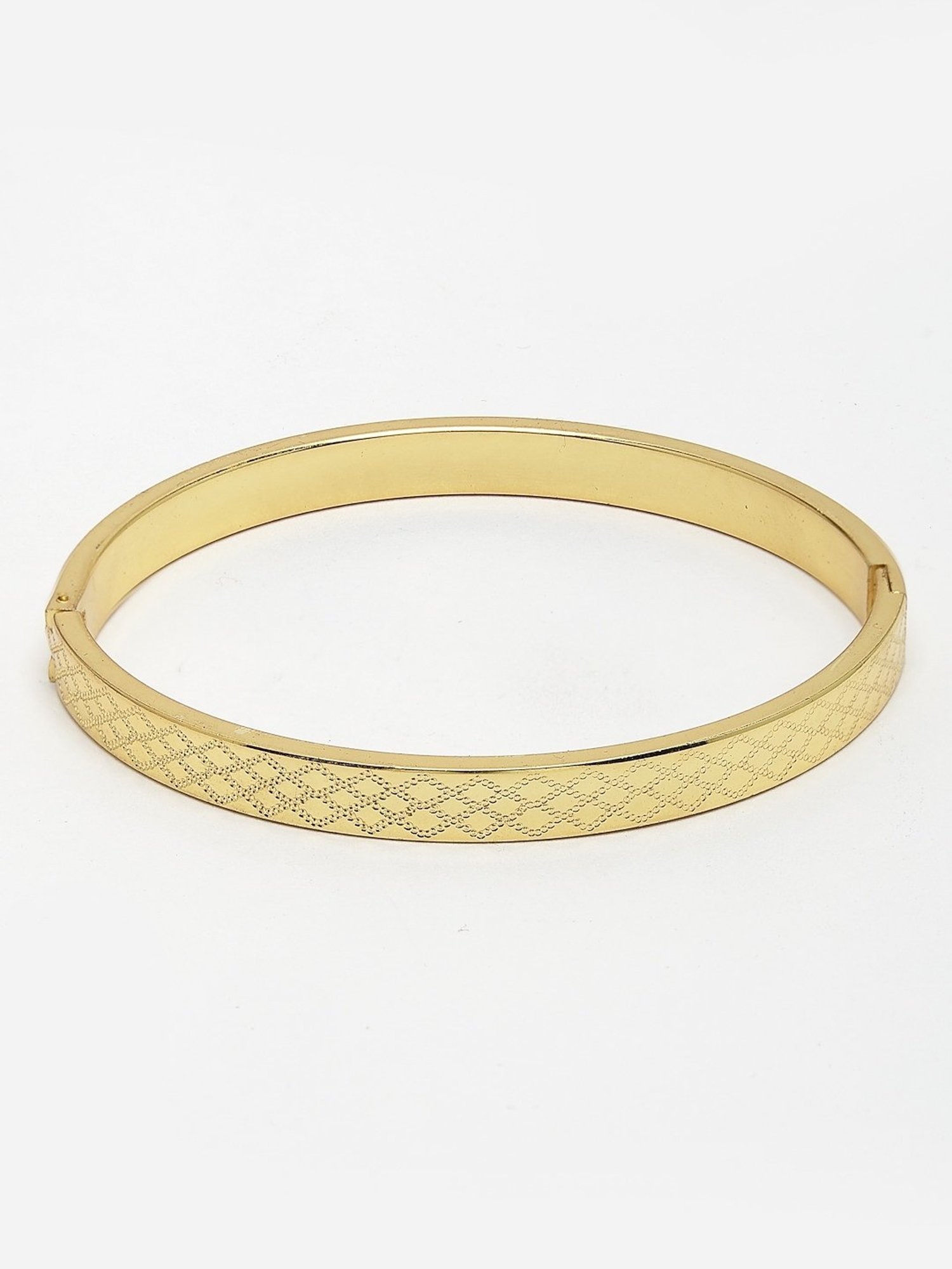 NVR Men Gold-Plated Stainless Steel Kada Bracelet
