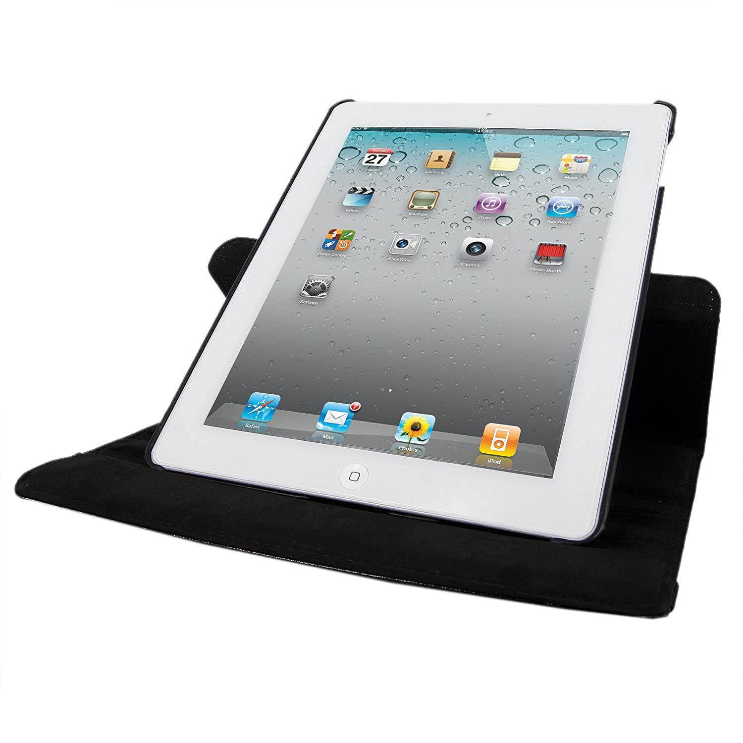 Cellularvilla Apple Ipad2 Ipad3 Ipad4 Gen Genration Black Crocodile 360 Degree Rotating Flip Folio Case Cover with Auto Sleep/wake Feature Stand