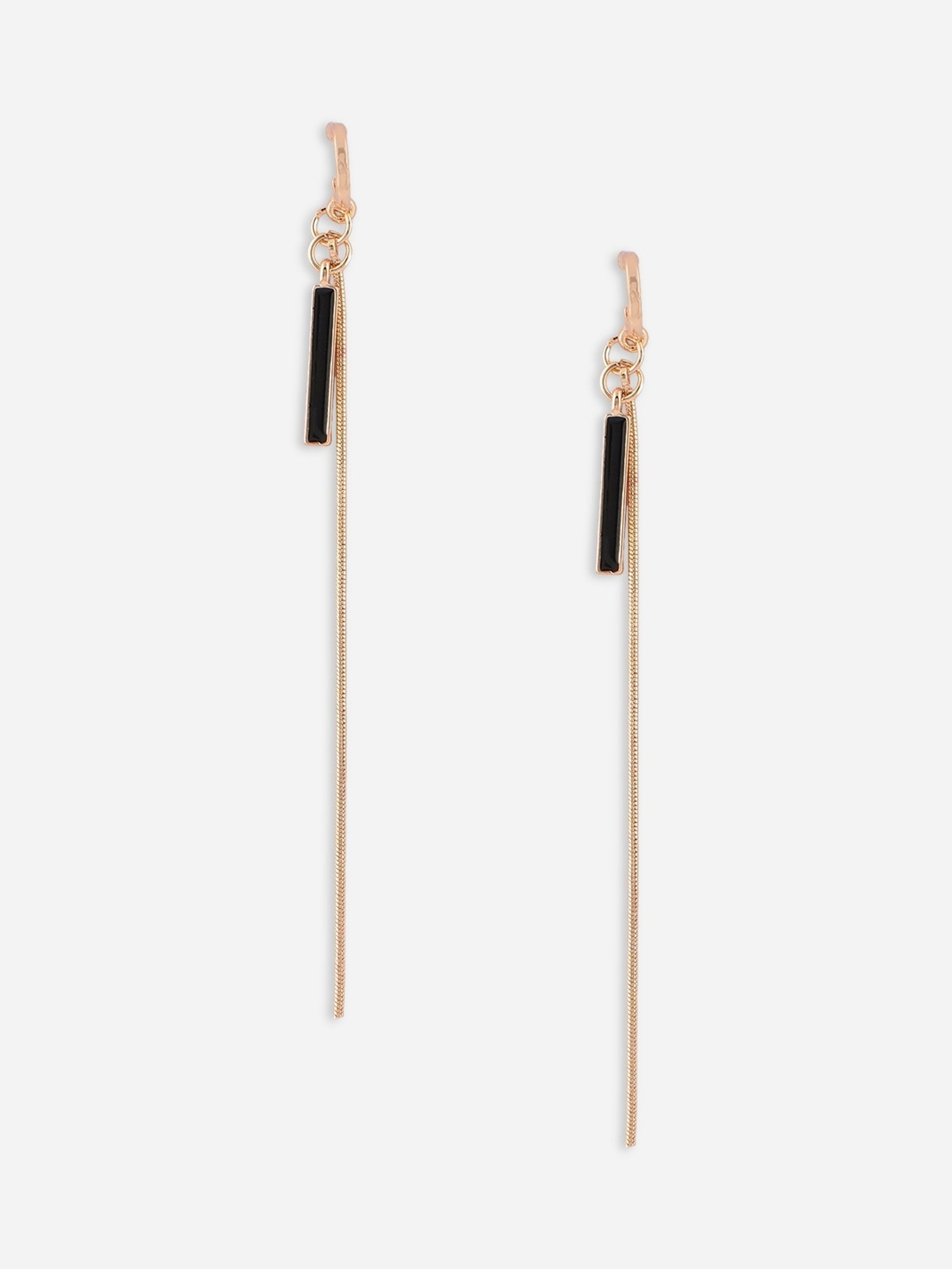 ToniQ Attractive Long Strand Enamel Fusion Look Alloy Blue Drop Earrings for Women