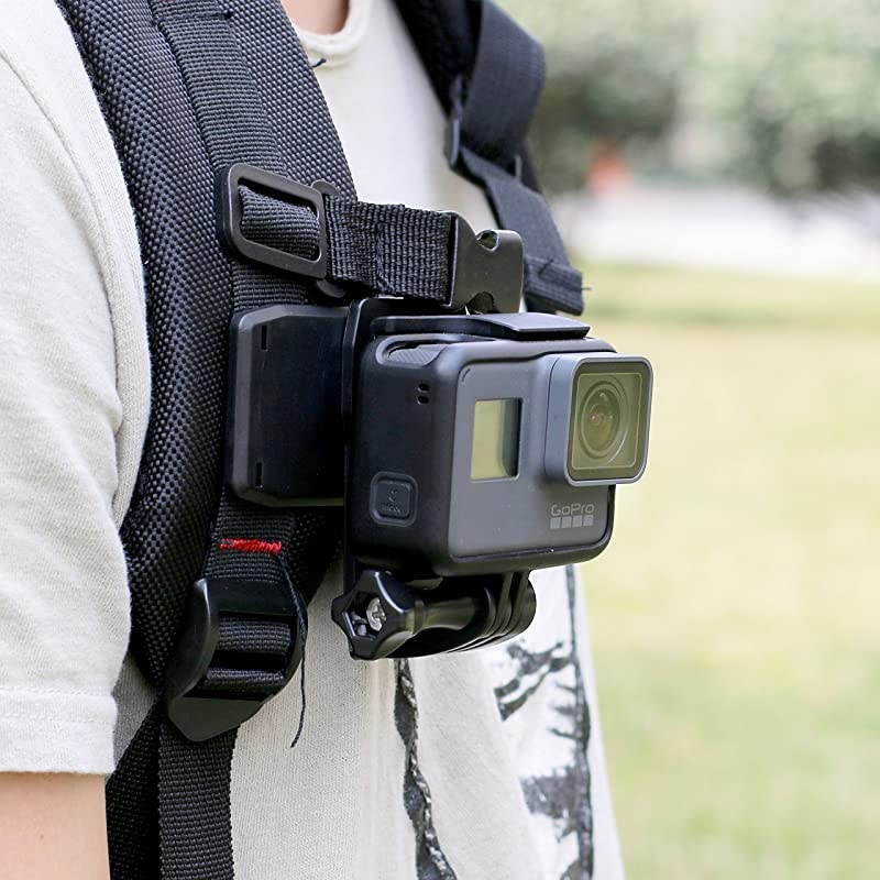 Backpack Strap Mount Quick Clip Mount Compatible with Gopro Hero 9/8/7/6(2018)/5 Black,DJI Osmo Action and More