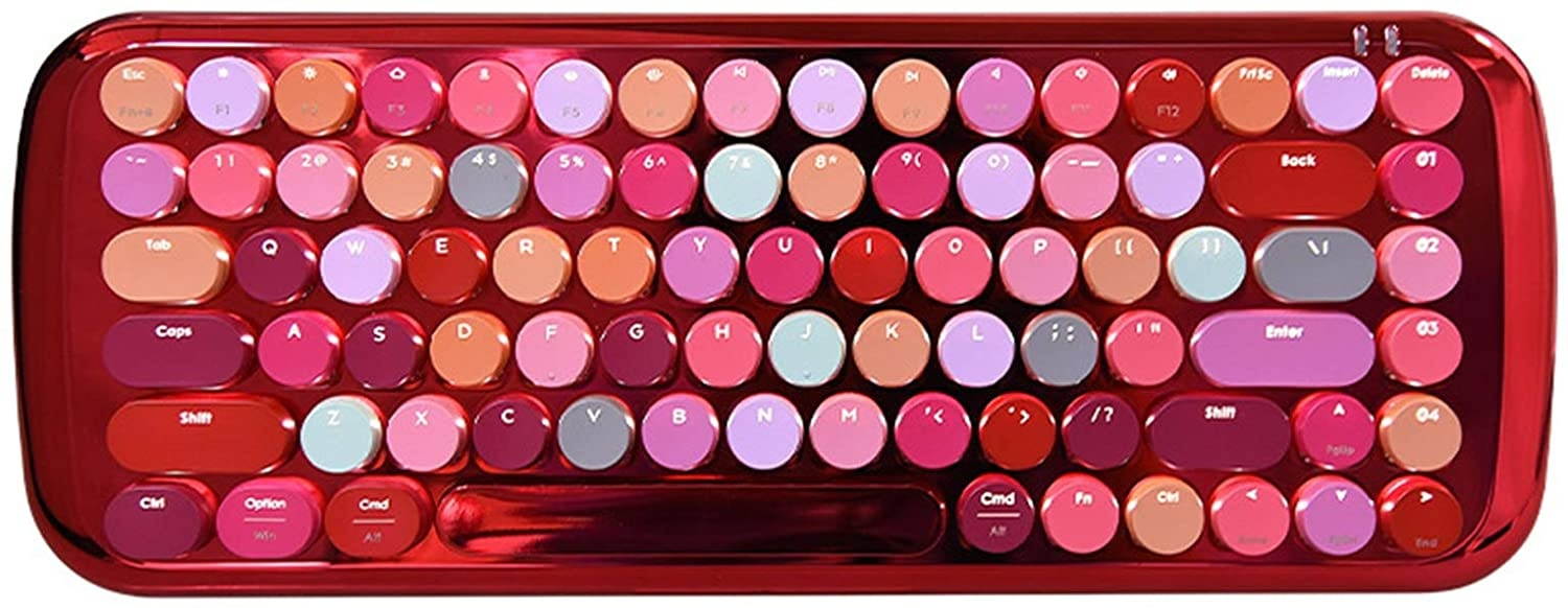 Wireless Bluetooth Mechanical Keyboard 84 Keys White Backlight Portable Mechanical Axis Gaming Keyboard for Win Android(Red) (Color : Mechanical Keyboard)