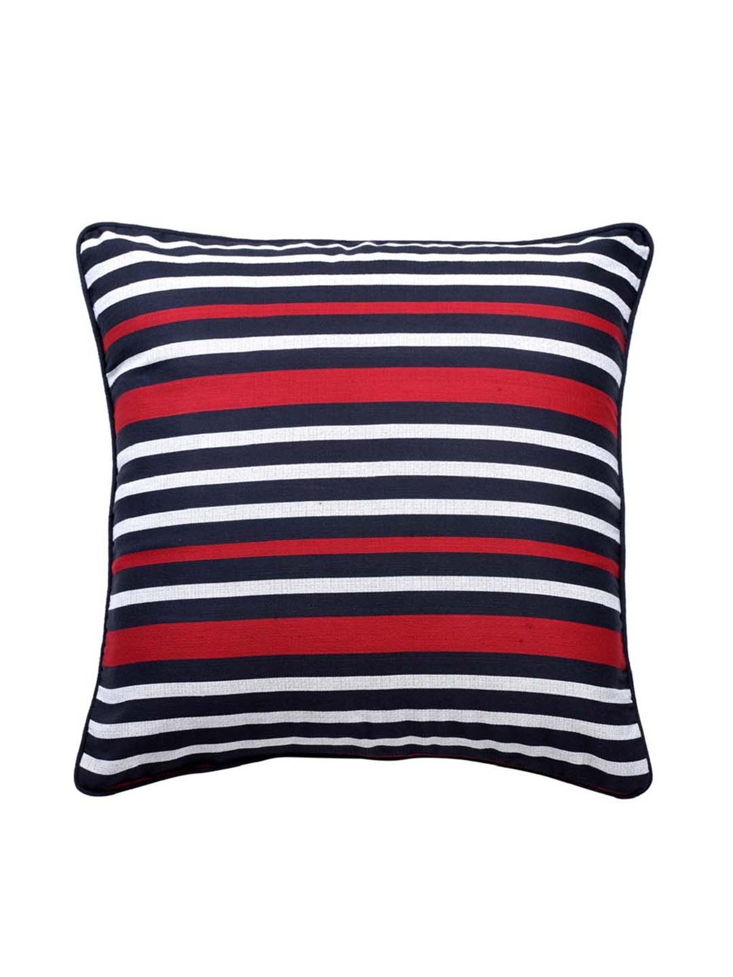 Swayam Red & White Cotton 60 cm x 60 cm Cushion Covers - Set of 5