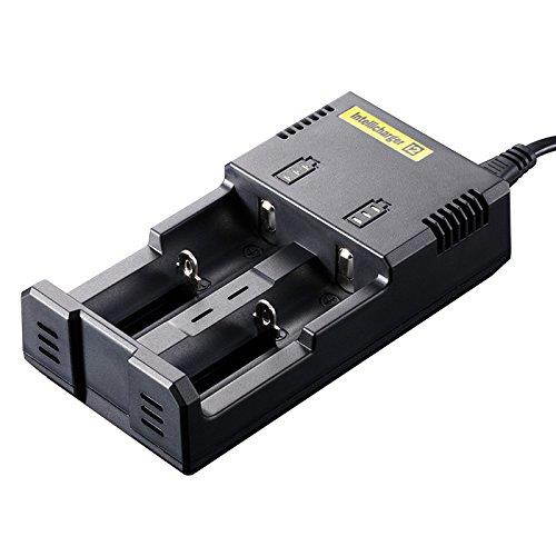 NiteCore NiteCore-i2-V2014-A 2014 New Version Universal Intelligent Charger for Two Batteries Compatible with IMR/Li-Ion, Black