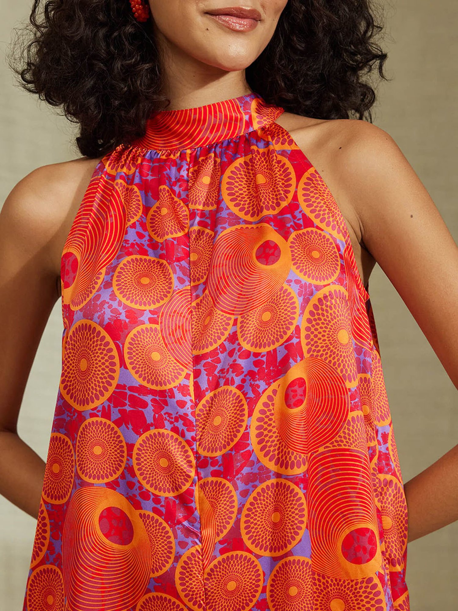 Pink Fort Orange & Pink Printed Jumpsuit