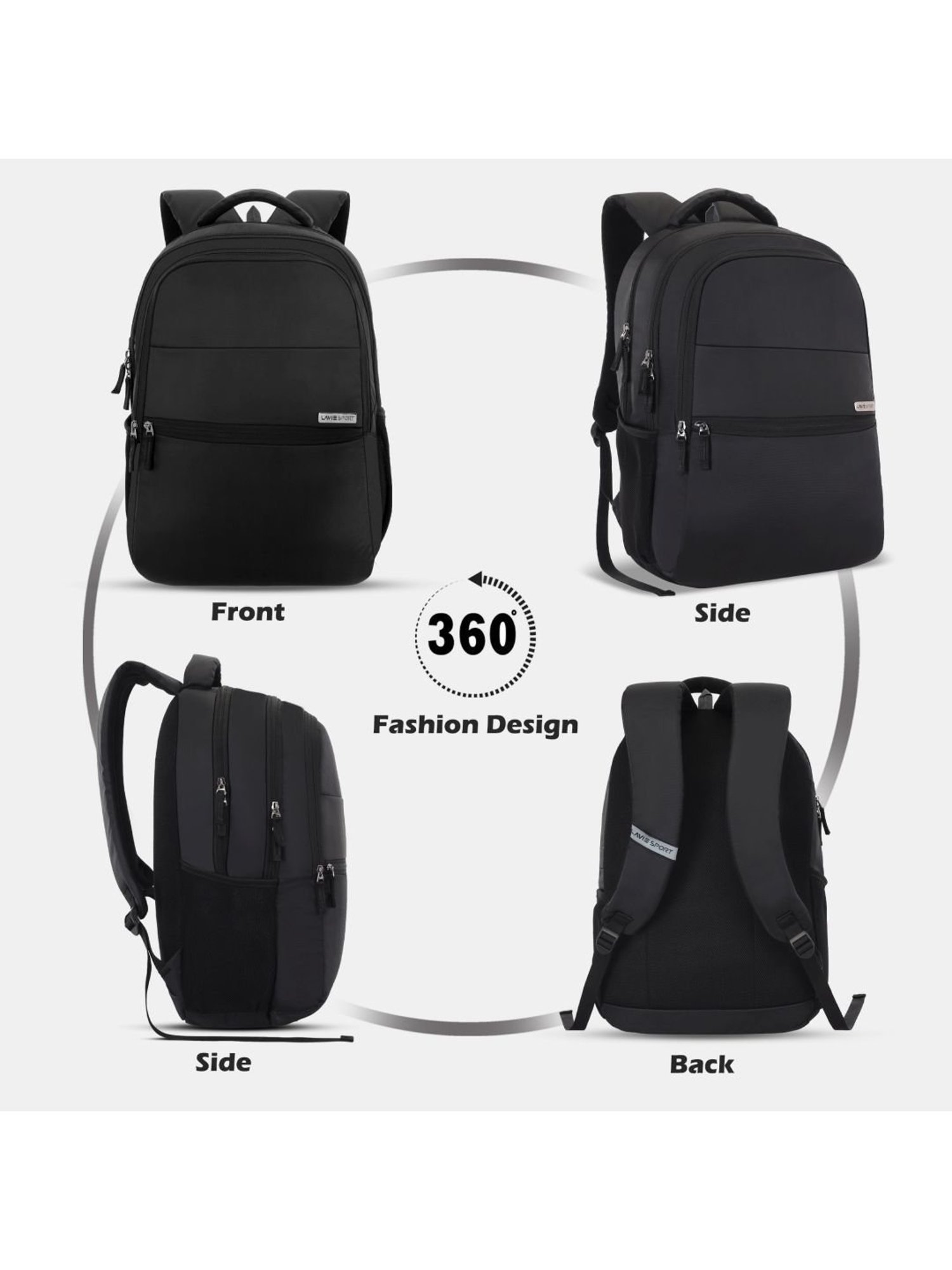 LAVIE SPORT Black Solid Laptop Backpack