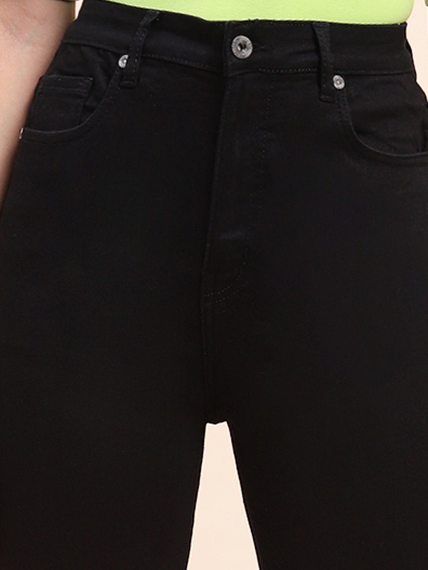 Camla Black Flared Fit Mid Rise Jeans