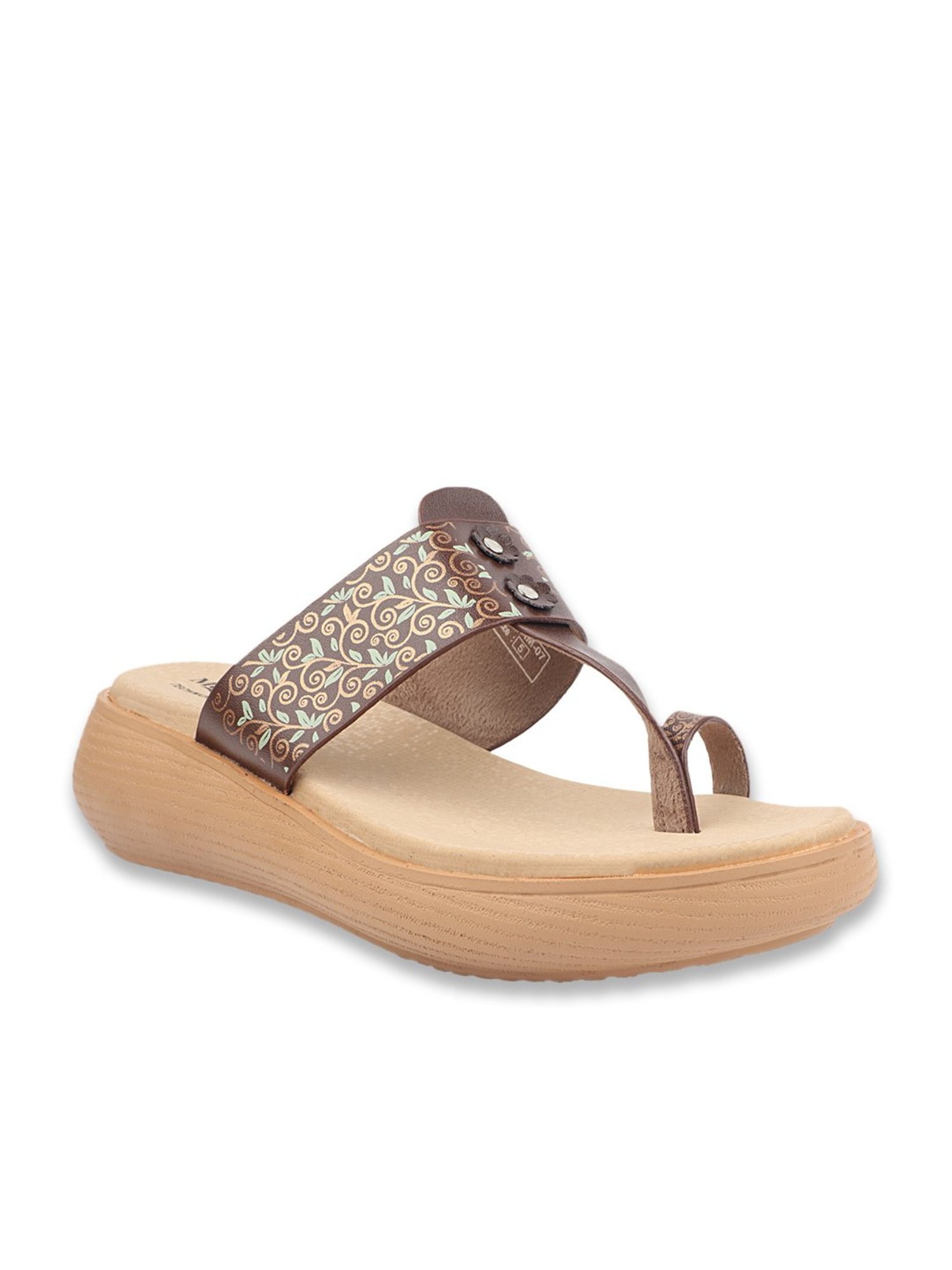 MediFeet Women's Brown Toe Ring Wedges