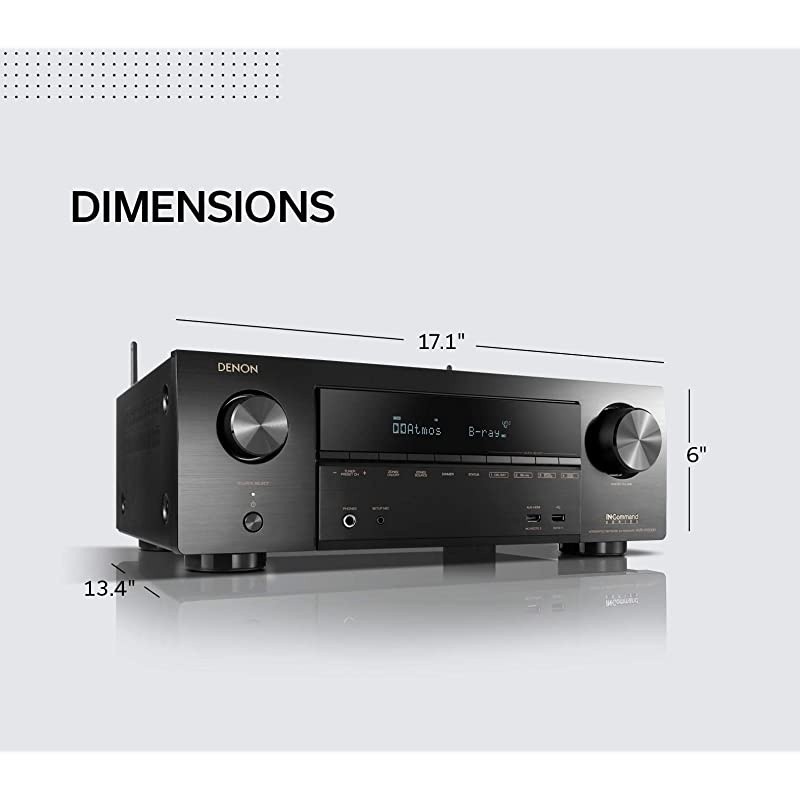 AVR-X1600H 4K UHD AV Receiver | 2019 Model | 7.2 Channel, 80W Each | 3D Audio | New Dolby Atmos Height Virtualization | 6 HDMI Inputs and 1 Output with eARC Support | AirPlay 2, Alexa & HEOS