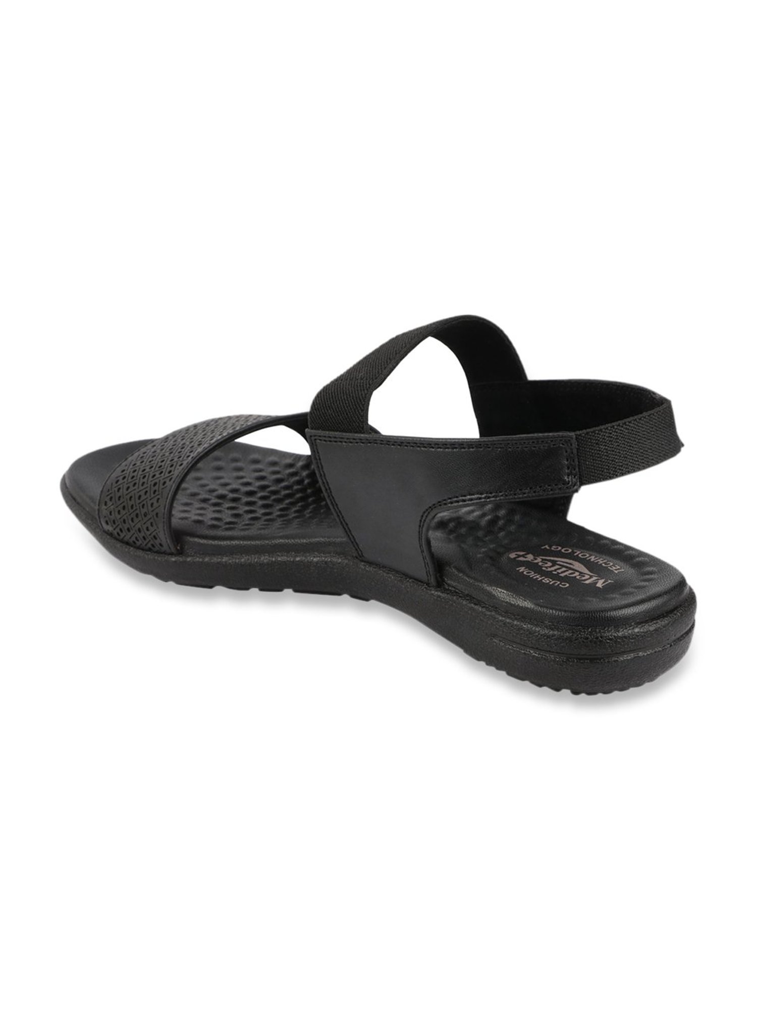 MediFeet Women's Young Cascade Black Sling Back Sandals