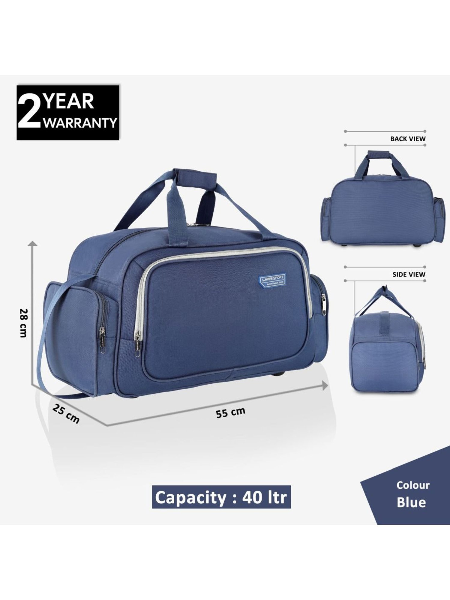 Lavie Sport Bristol Medium 55 cms Duffle Bag | Duffle (Navy)