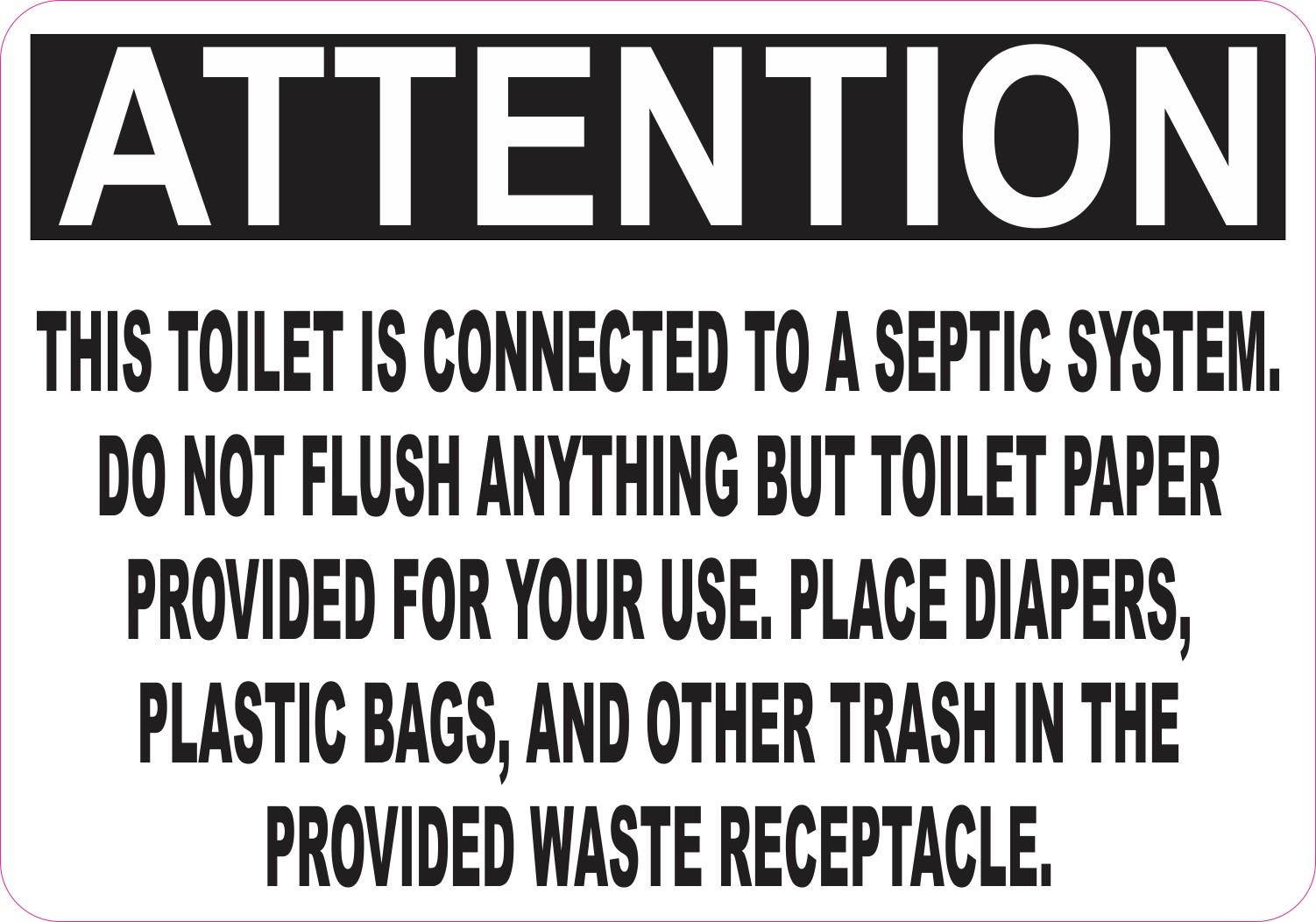 StickerTalk Do Not Flush Anything But Toilet Paper Vinyl Sticker, 10 inches by 7 inches