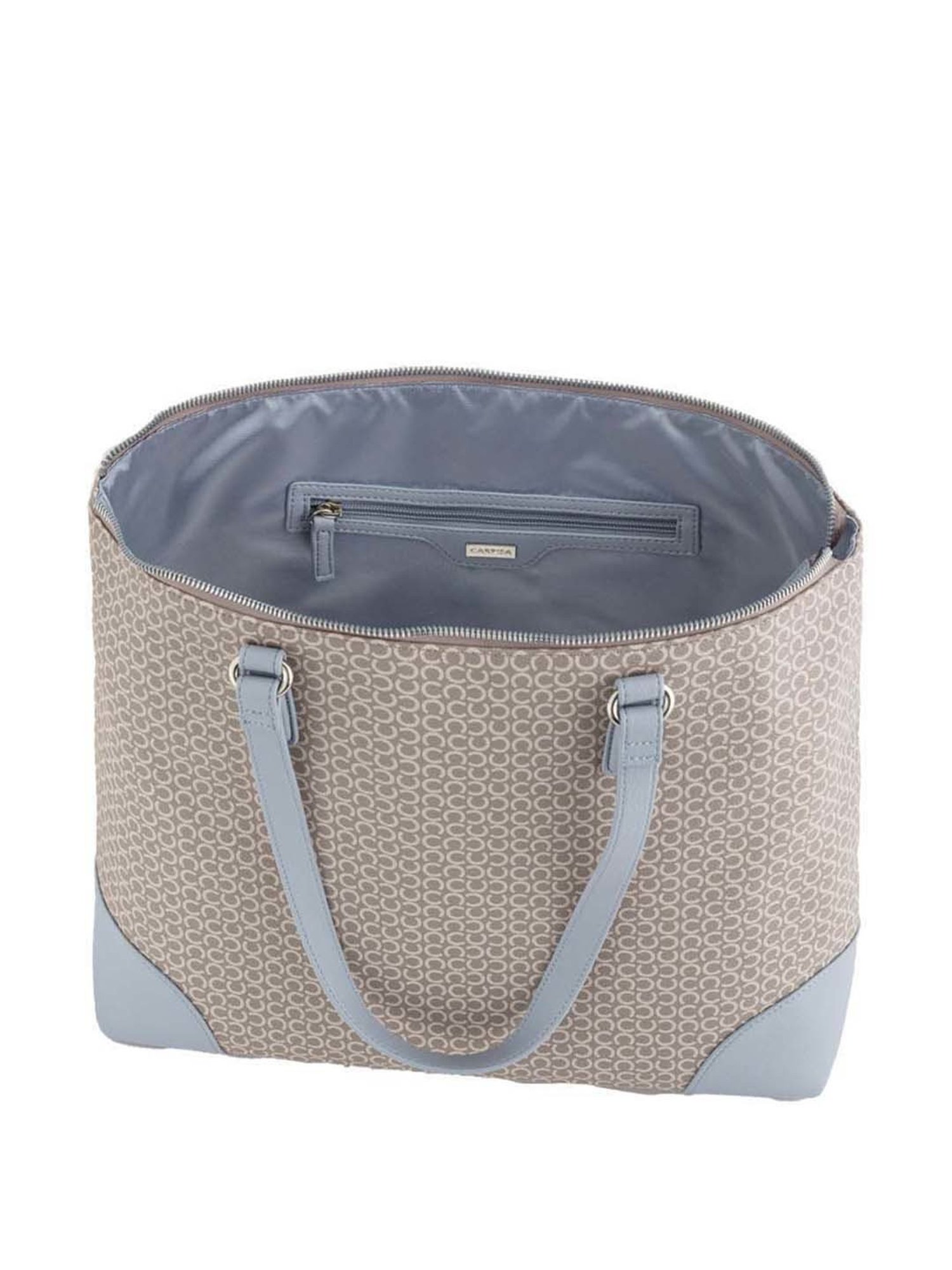 CARPISA Beige Printed Large Tote Handbag