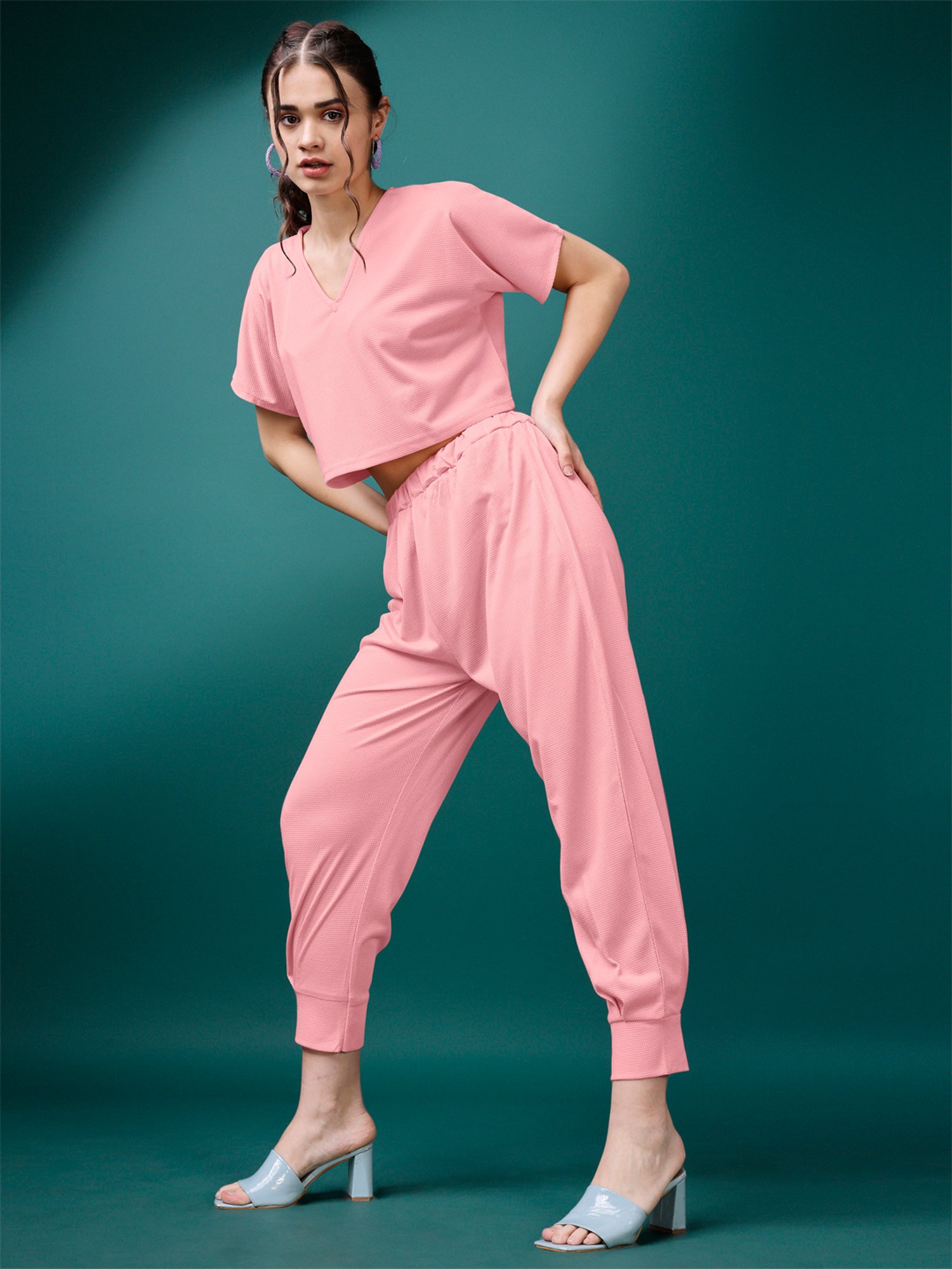 PURVAJA Peach Maxi Co-Ord Set