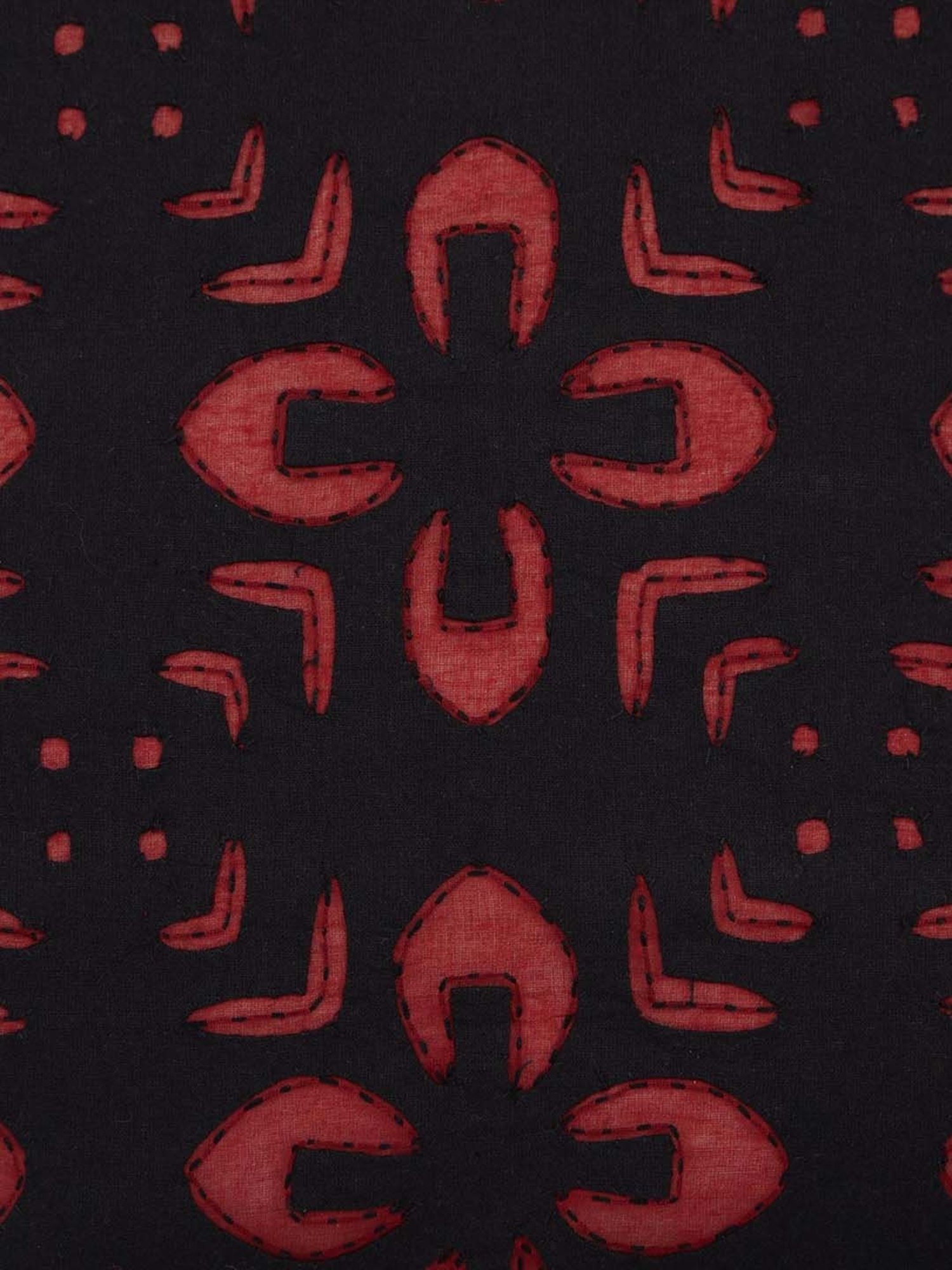 Fabindia Miran Black Cotton Cushion Cover