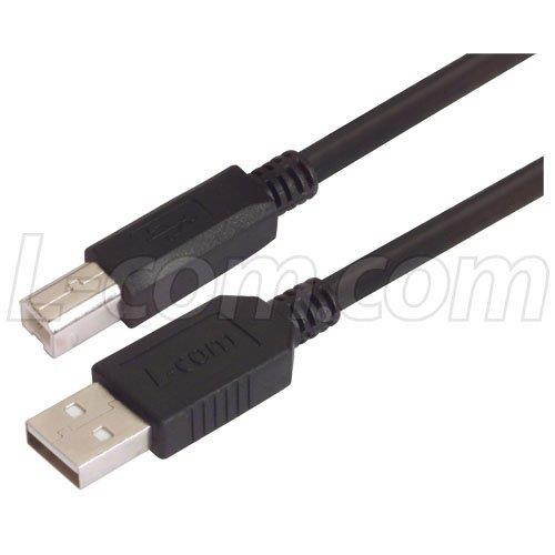 L-com CAUBLK Premium USB Cable Type A/B (5 meters, black)