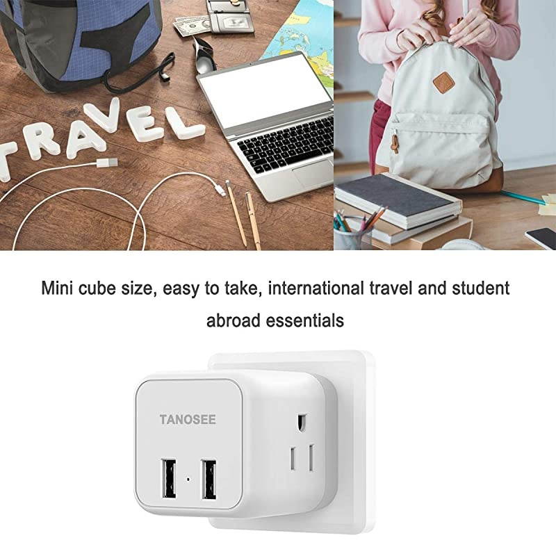 China Australia New Zealand Power Plug Adapter,  Type I Travel Adaptor with 2 USB Ports 2 American Outlets, US to Australian AU Fiji Argentina Charger Adapter