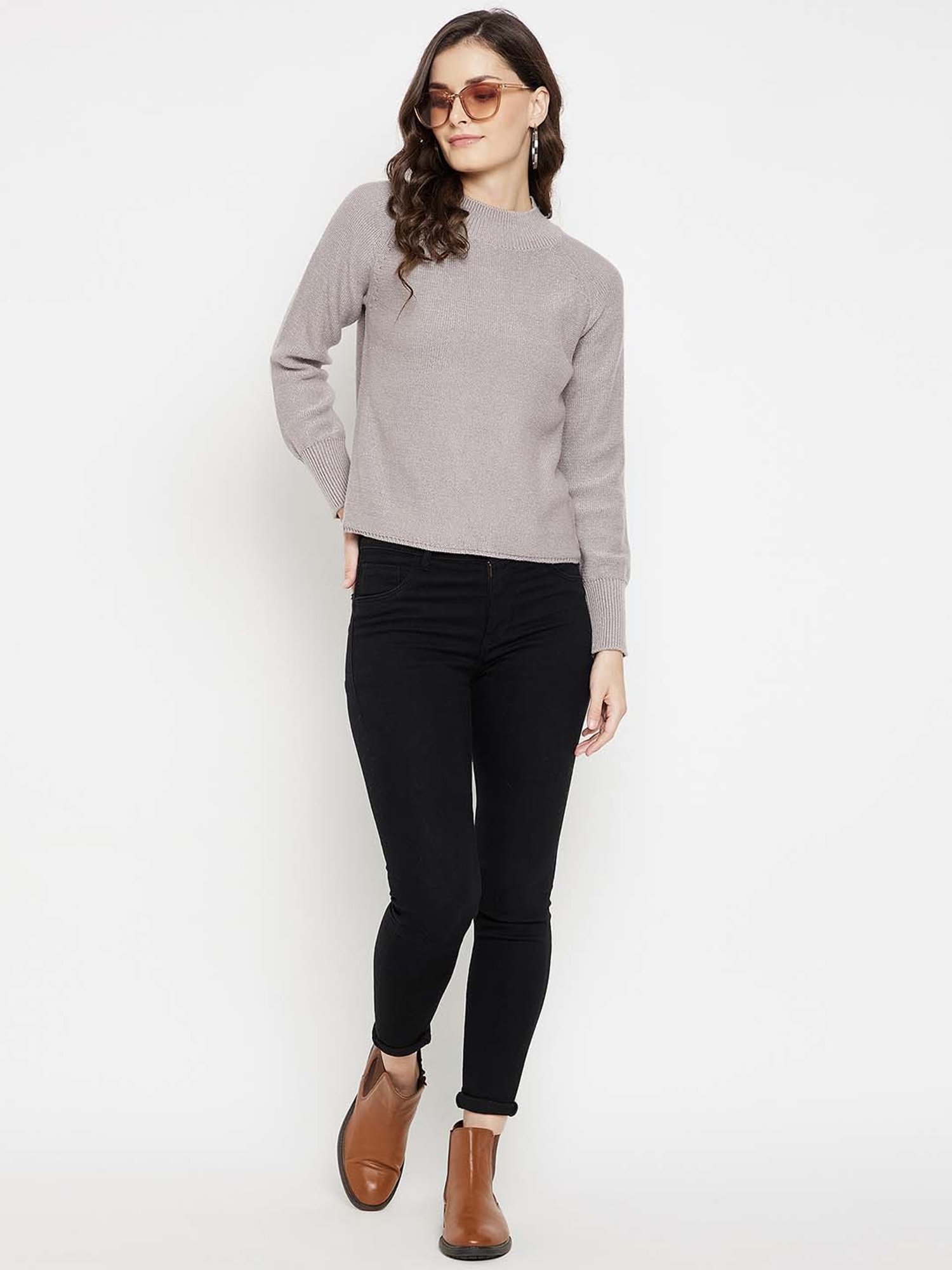 Camla Grey Regular Fit Sweater