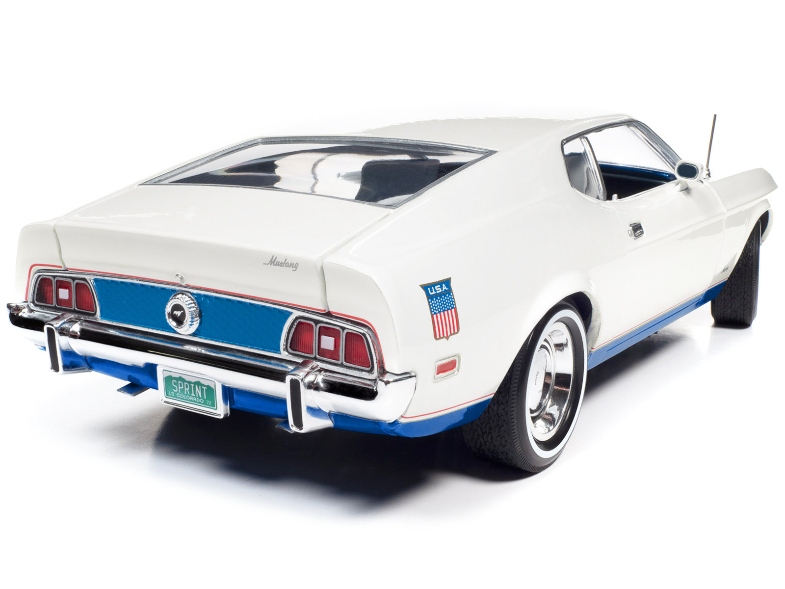Buy 1972 Ford Mustang Sprint White with Blue Stripes 