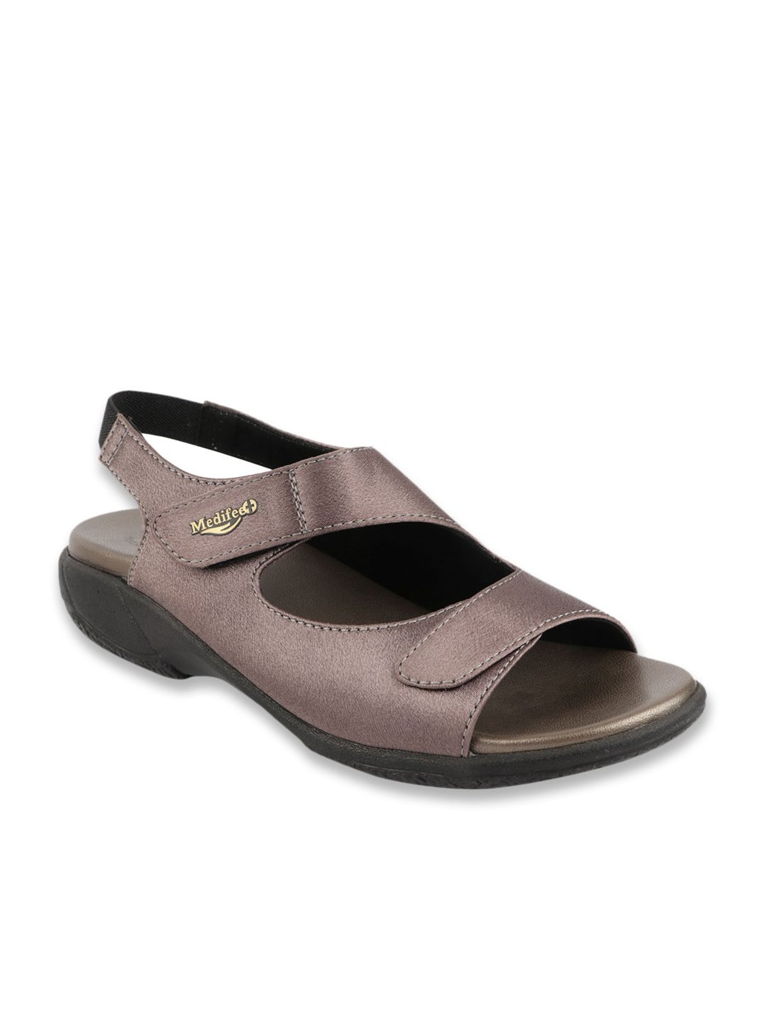 MediFeet Women's Grey Ankle Strap Wedges