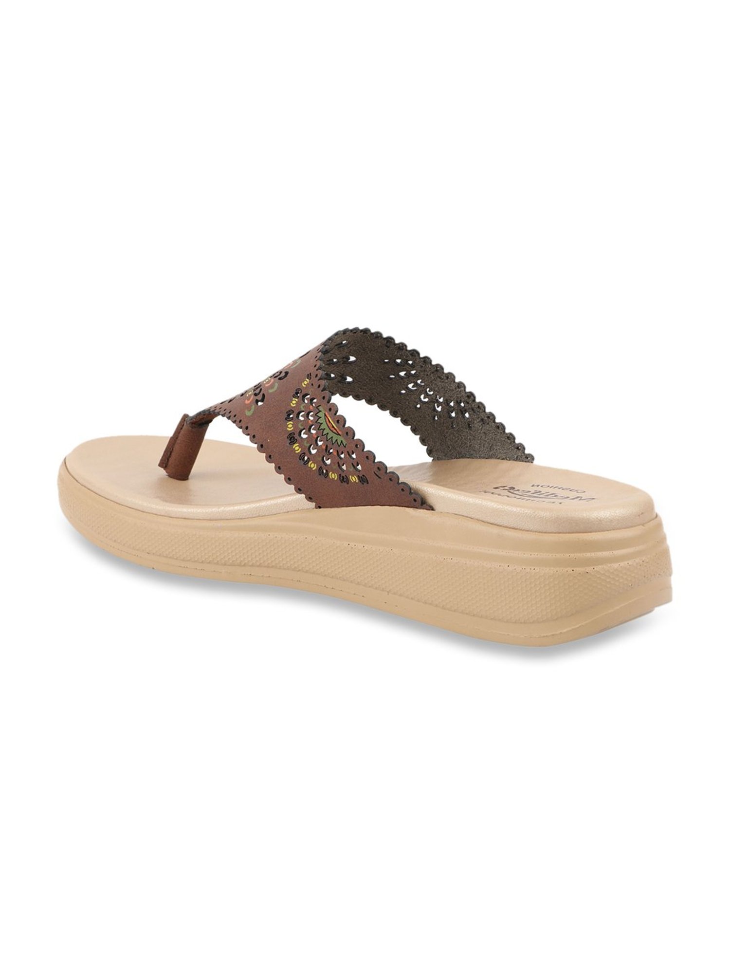 MediFeet Women's Motif Coffee Thong Wedges