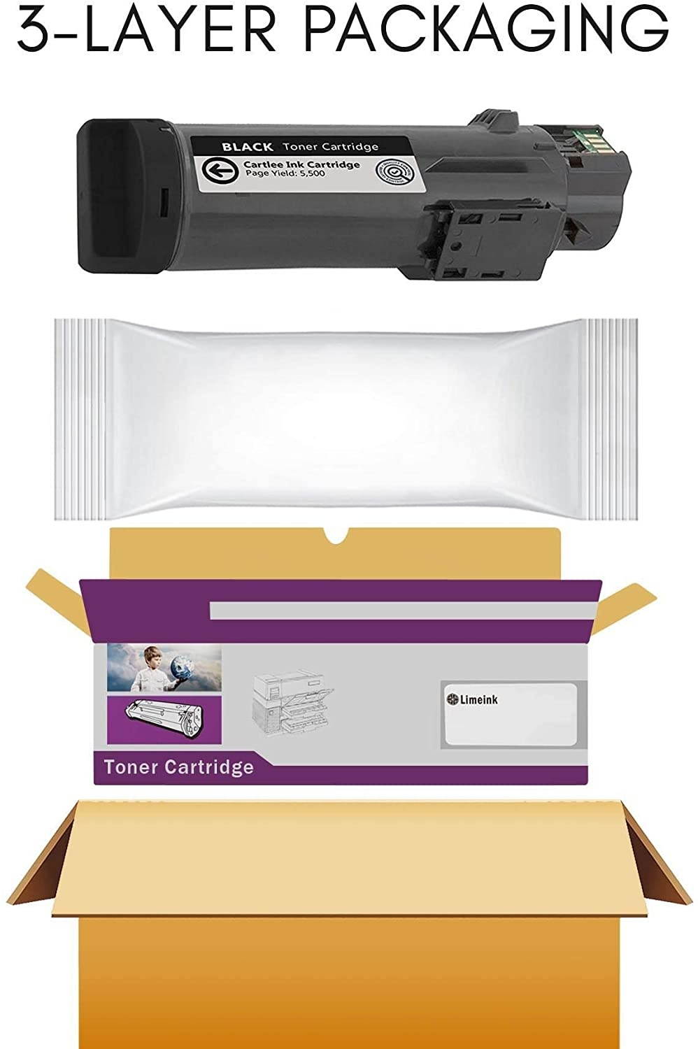 Limeink 1 Black Compatible High Yield Laser Toner Replacement Cartridges for Xerox Phaser 6510 Workcentre 6515 Printer 6515/dn 6515/dni 6510/dn dni