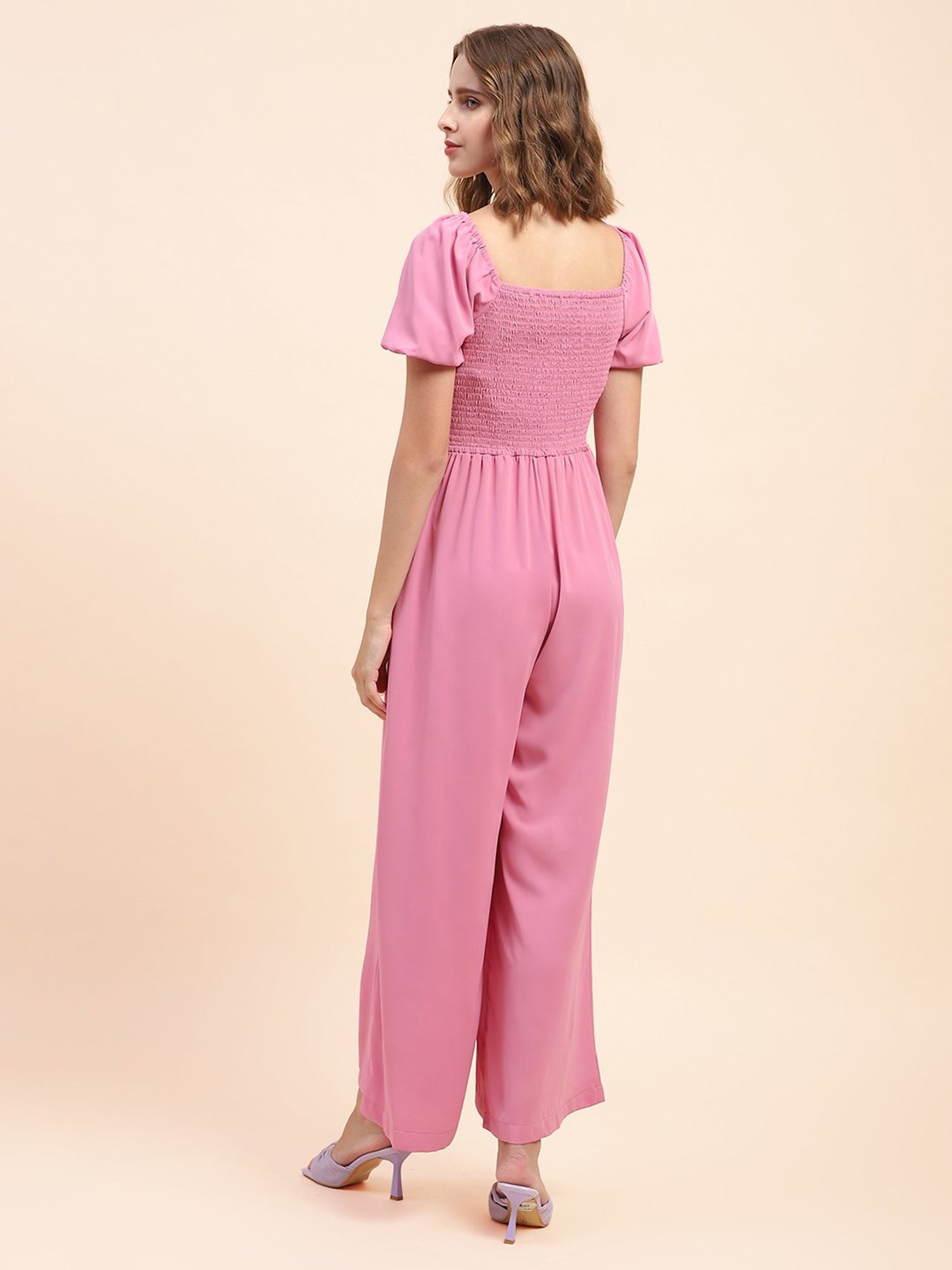 Camla Pink Polyester Blend Maxi Jumpsuit