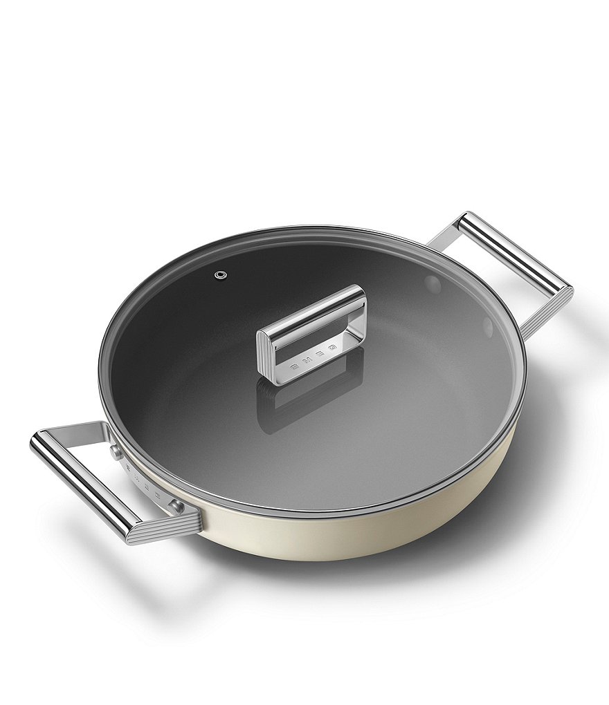 Smeg 50's Retro Style Nonstick 4-Quart Covered Saute and Brasier Pan