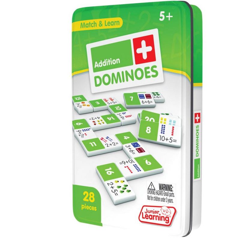 Junior Learning Addition and Subtraction Dominoes Game Set - 56 Dominoes