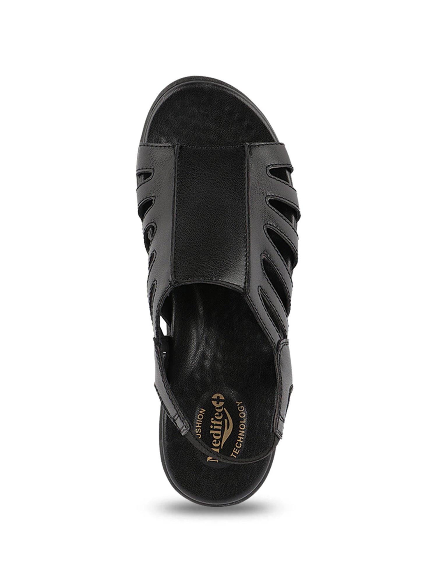 MediFeet Women's Black Back Strap Sandals