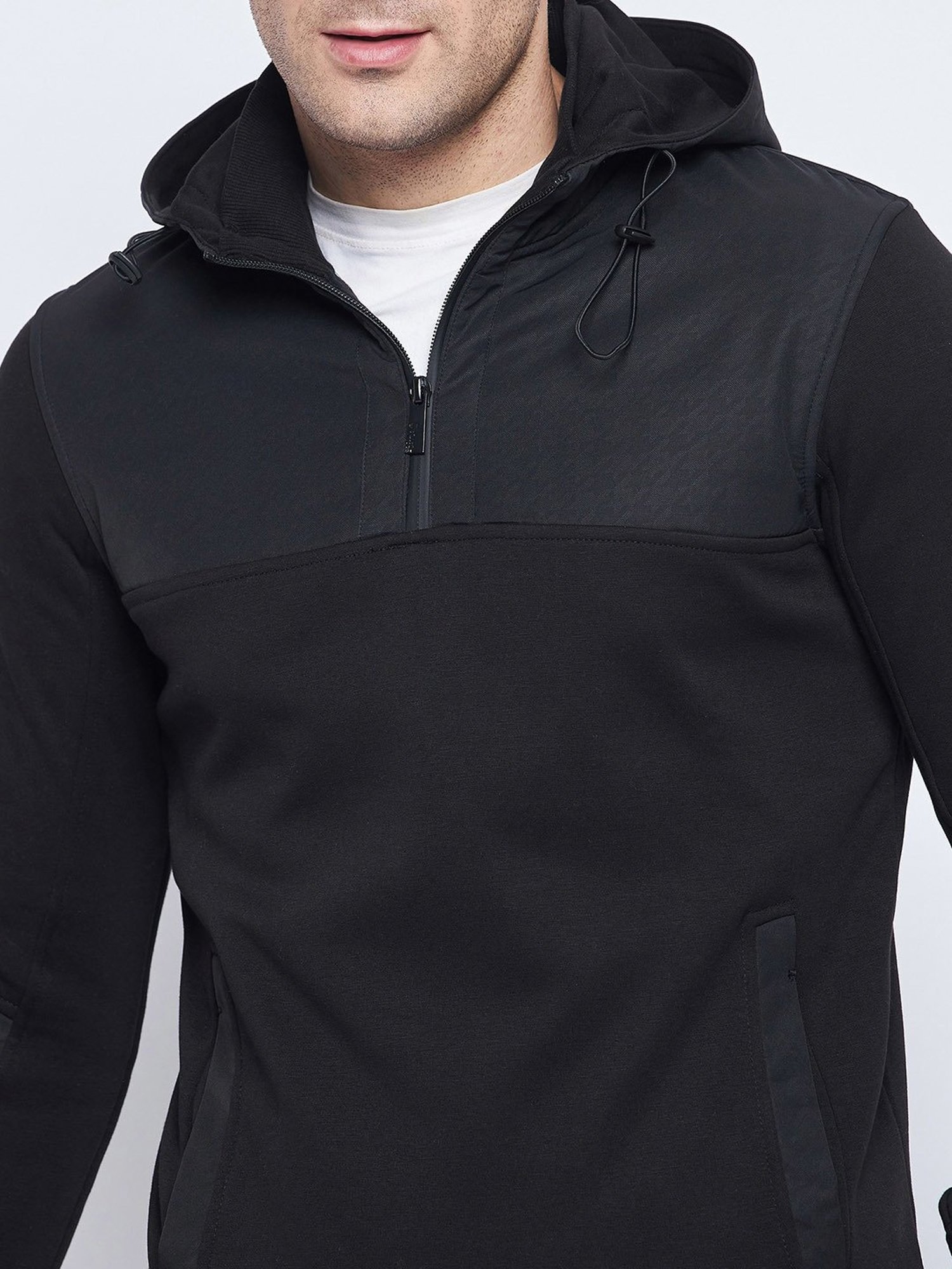 Camla Black Regular Fit Hooded Sweatshirt