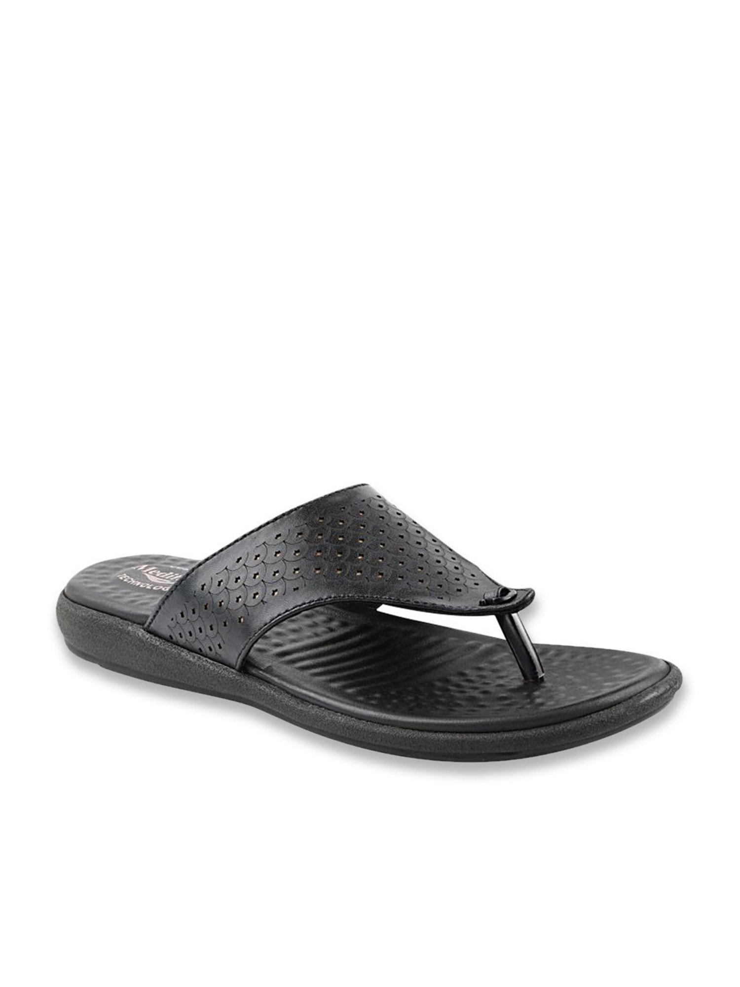 MediFeet Women's Black Thong Sandals